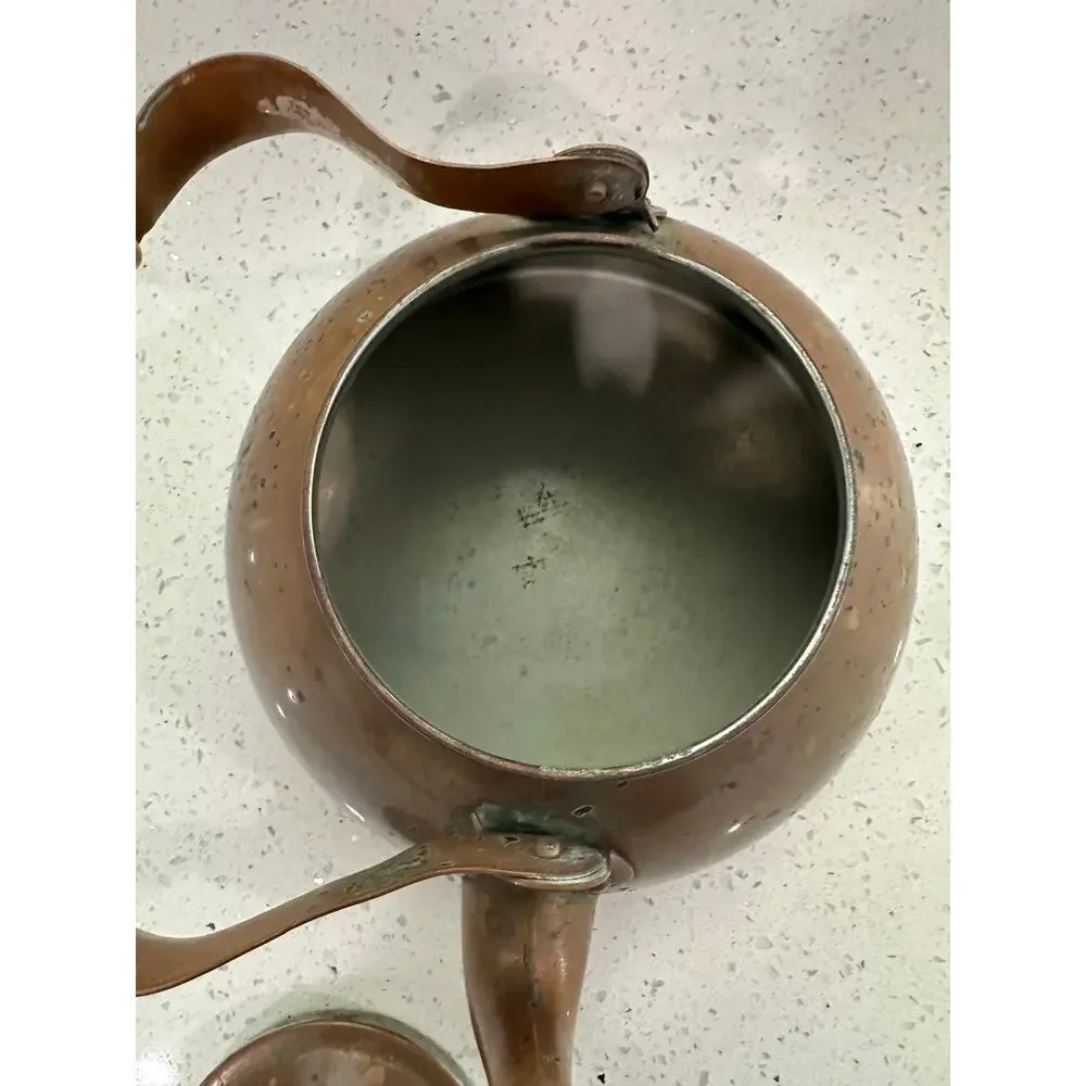 Vintage Teapot With Wooden Moveable Handle